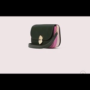 New with tags Kate Spade lulu small saddle bag in deep evergreen